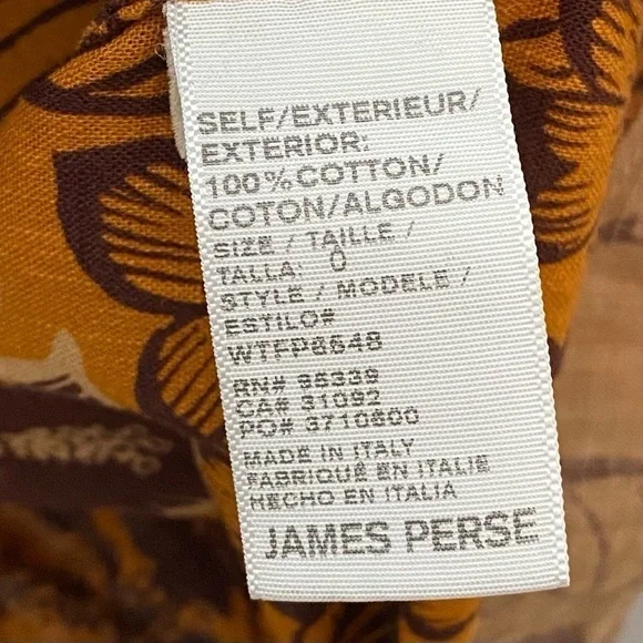 James Perse Floral Print Pocket Shirt Dress Tropical Hawaiian - Picture 9 of 11